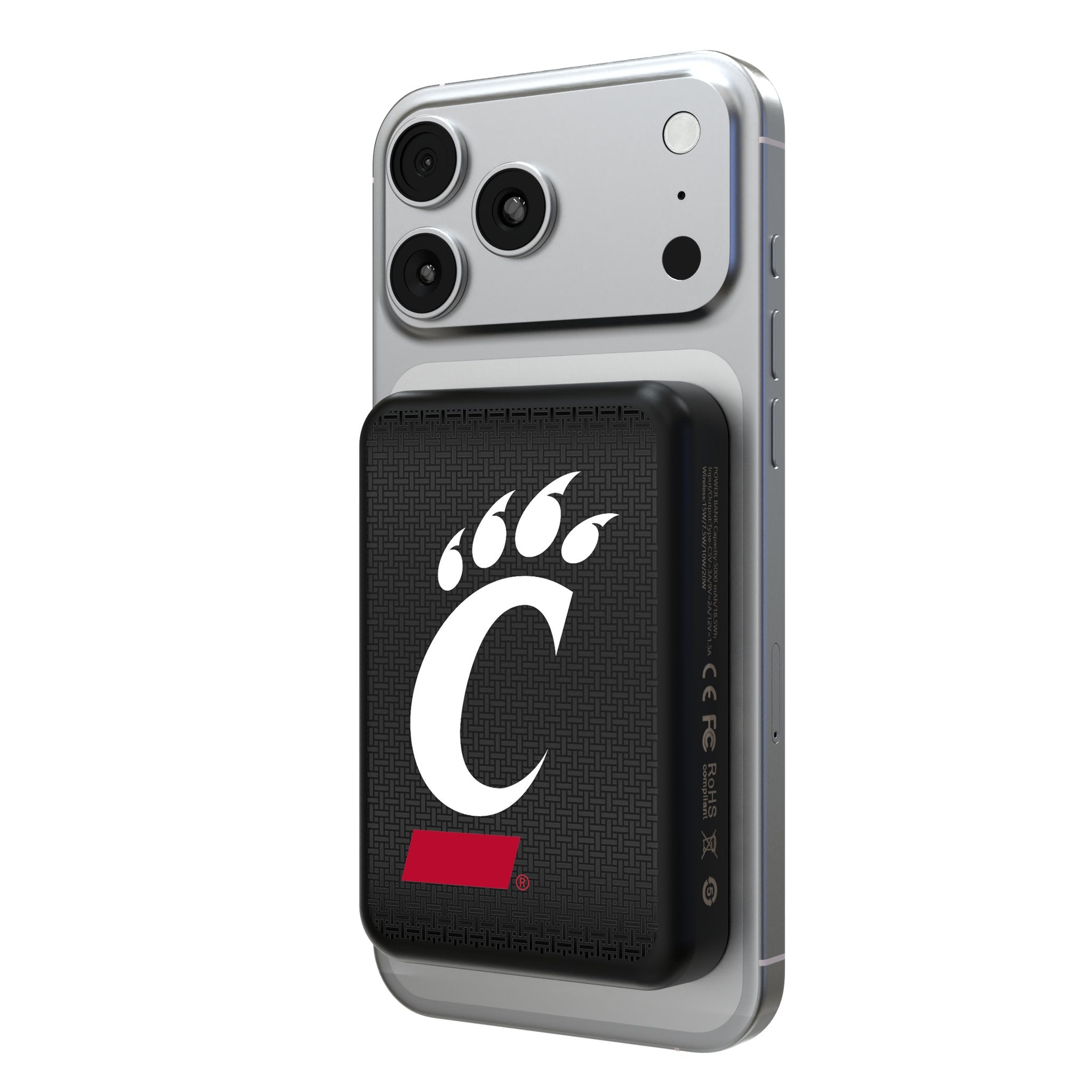 University of Cincinnati Bearcats Linen Wireless Mag Power Bank 1