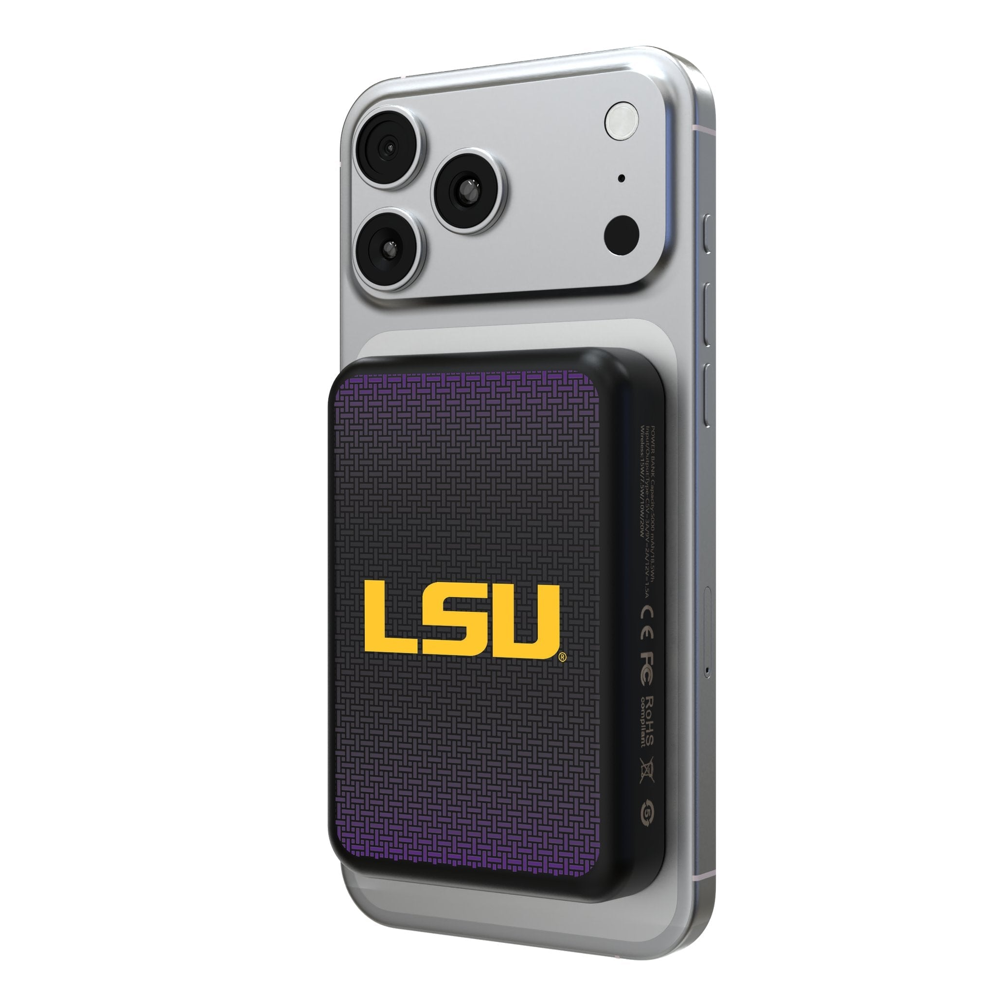 Louisiana State University Tigers Linen Wireless Mag Power Bank