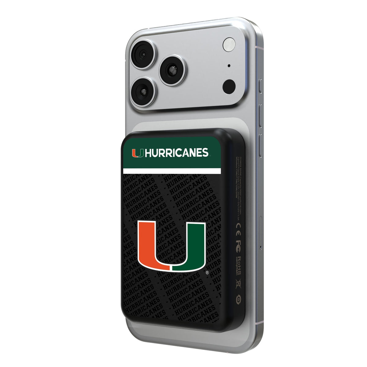 University of Miami Hurricanes Endzone Plus Wireless Mag Power Bank 1