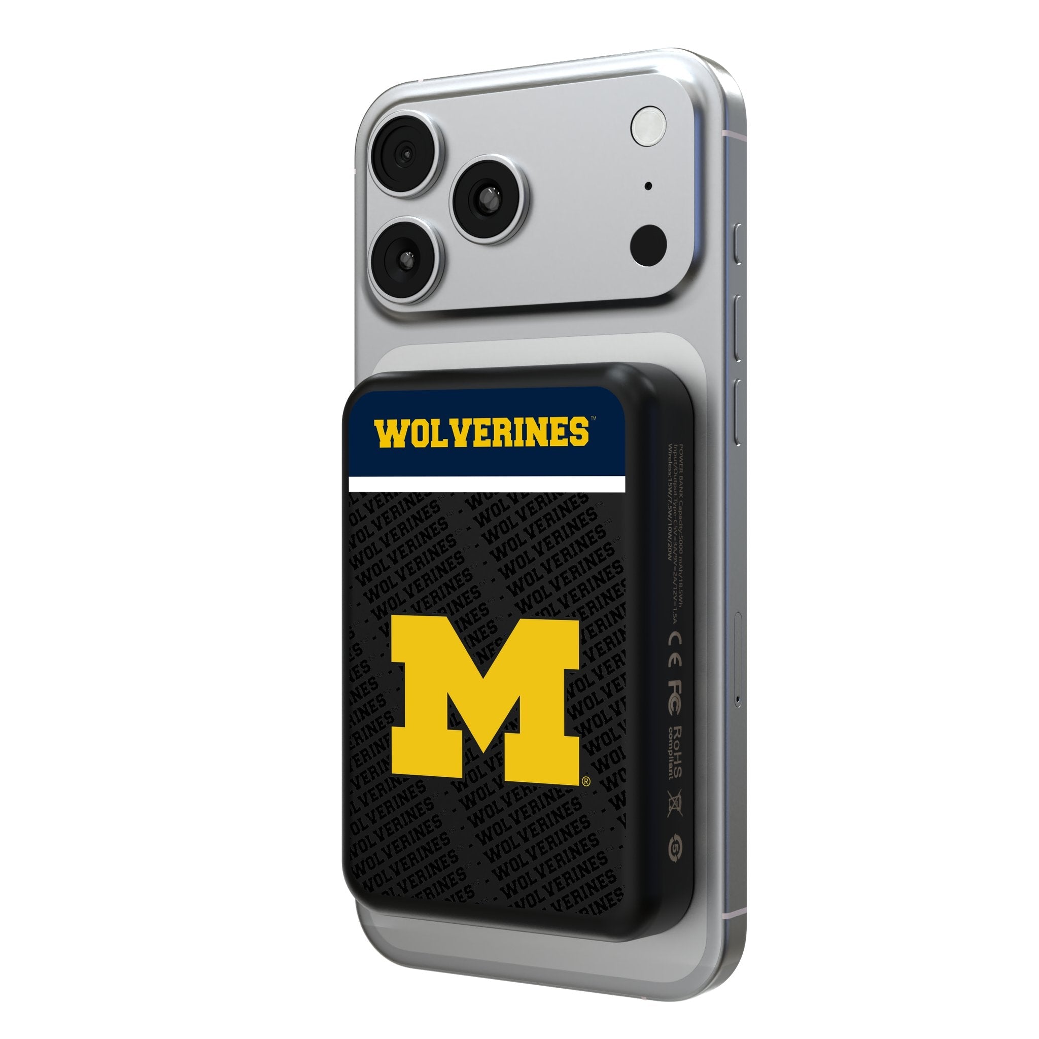 University of Michigan Wolverines Endzone Plus Wireless Mag Power Bank 1