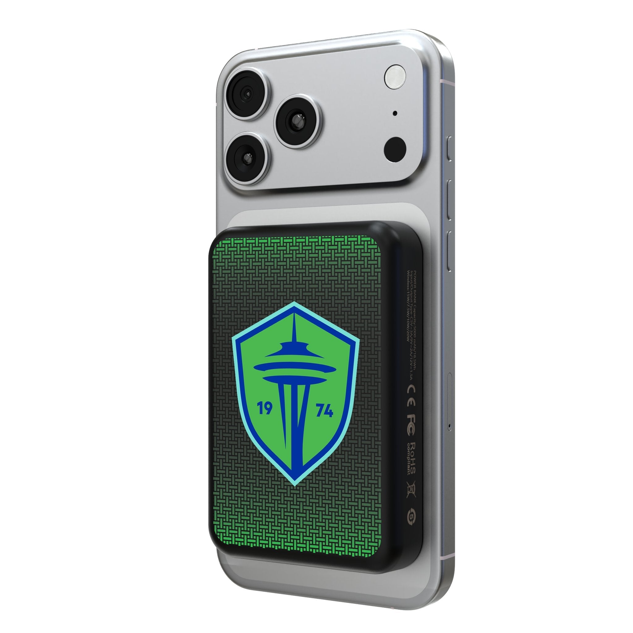 Seattle Sounders FC Linen Wireless Mag Power Bank 1