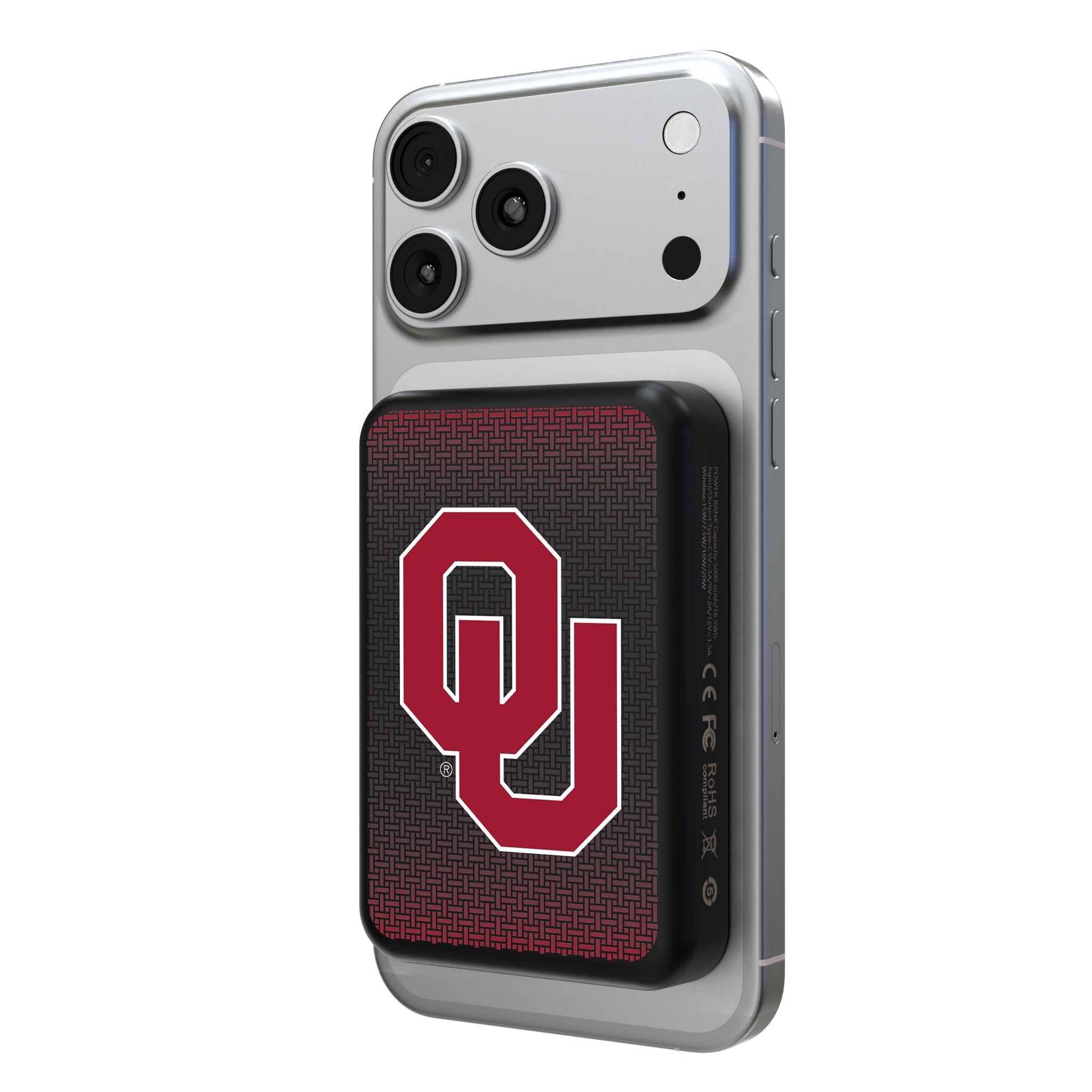 University of Oklahoma Sooners Linen Wireless Mag Power Bank 1