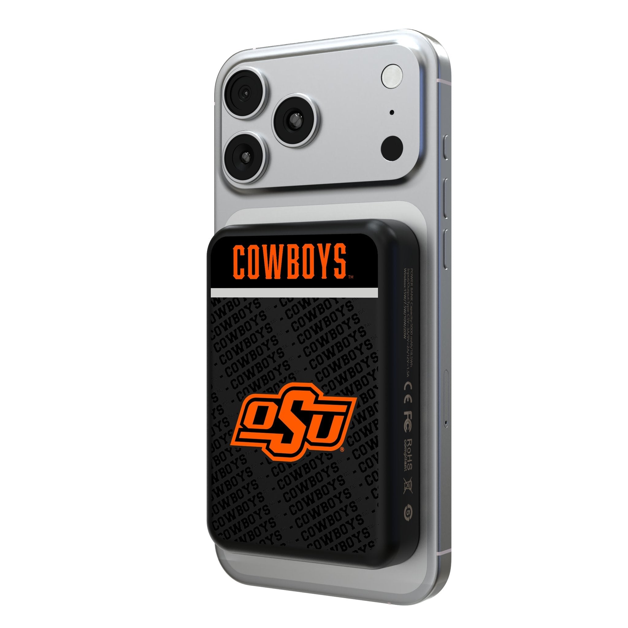 Oklahoma State University Cowboys Endzone Plus Wireless Mag Power Bank 1