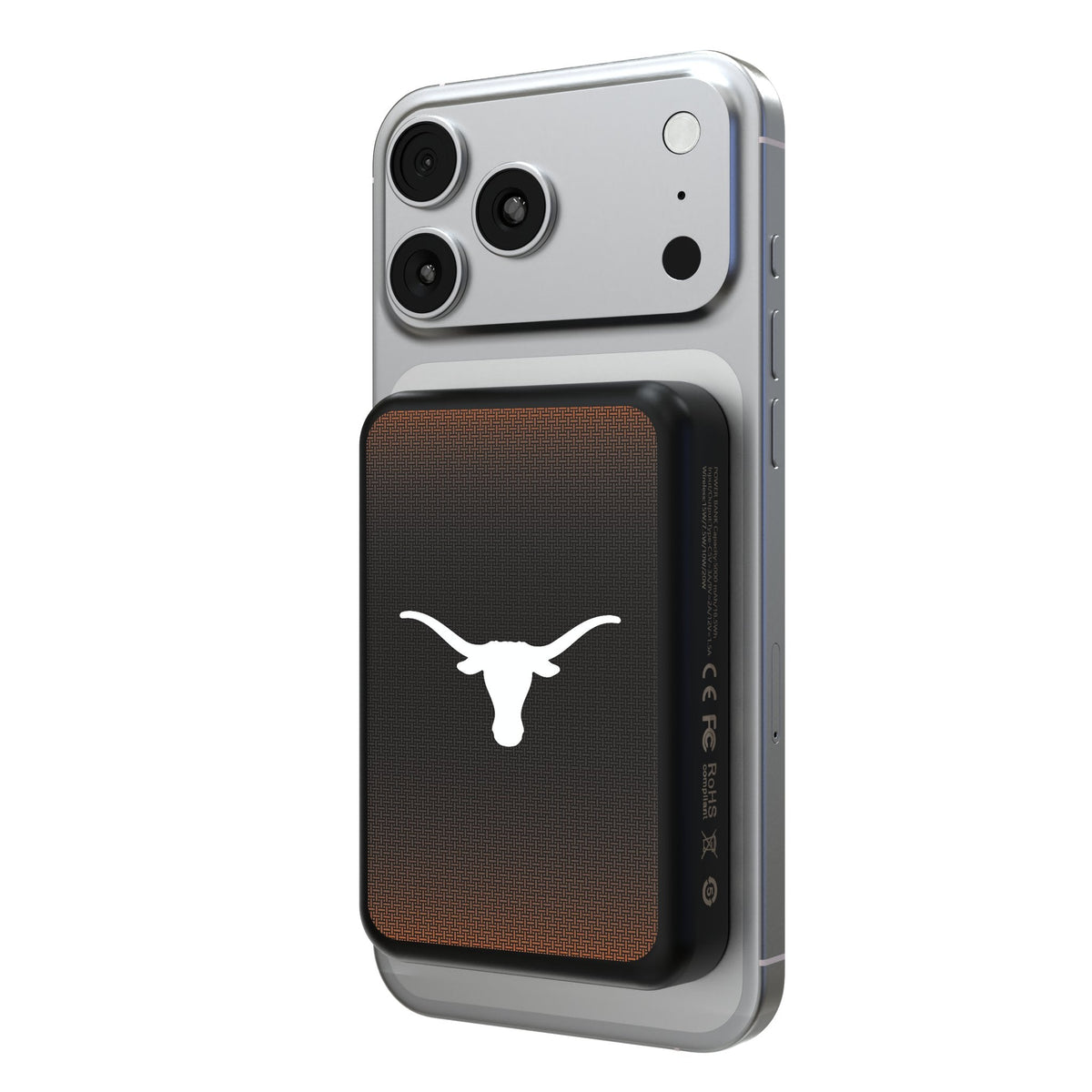 University of Texas Longhorns Linen Wireless Mag Power Bank 1