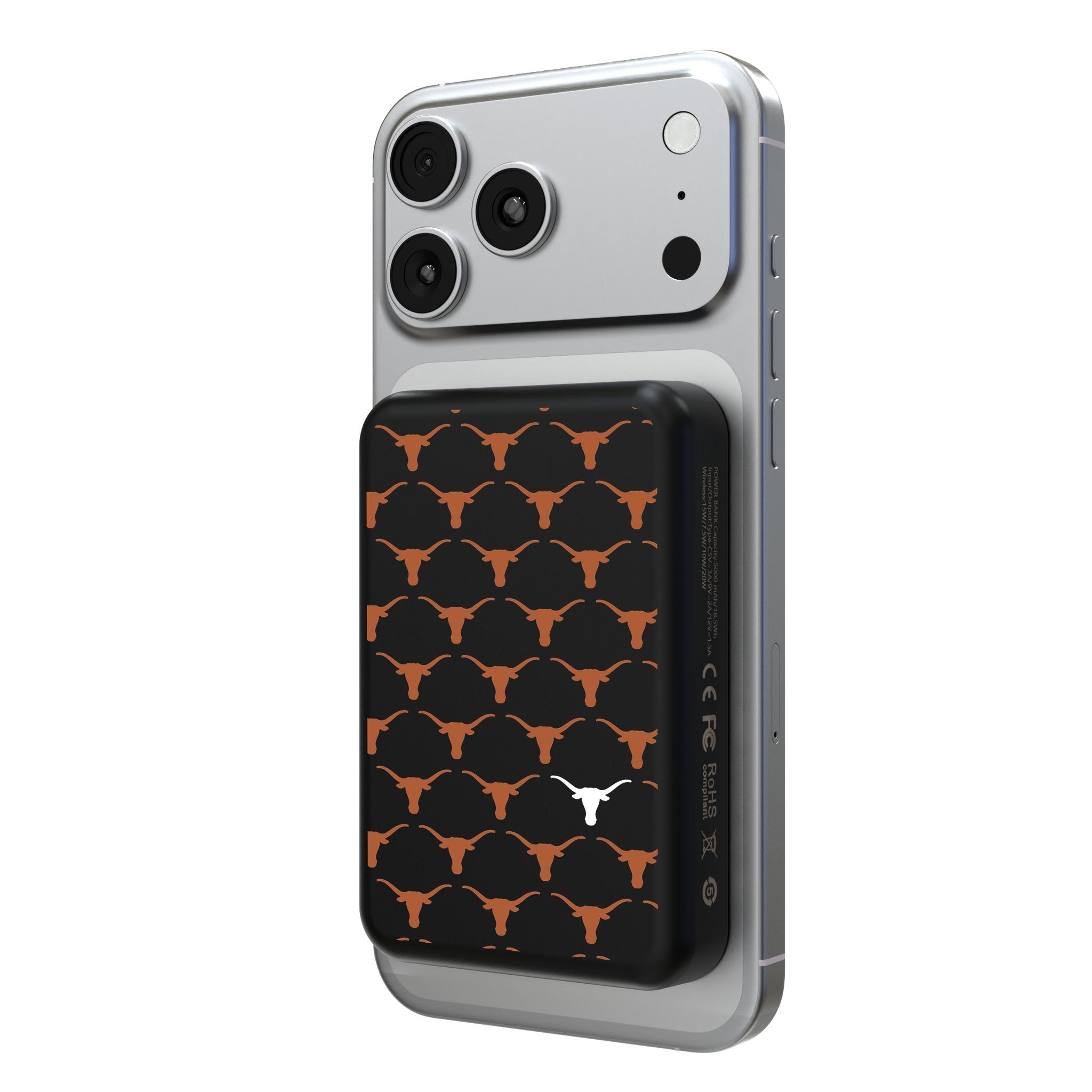University of Texas Longhorns Fashion Pattern Wireless Mag Power Bank 1