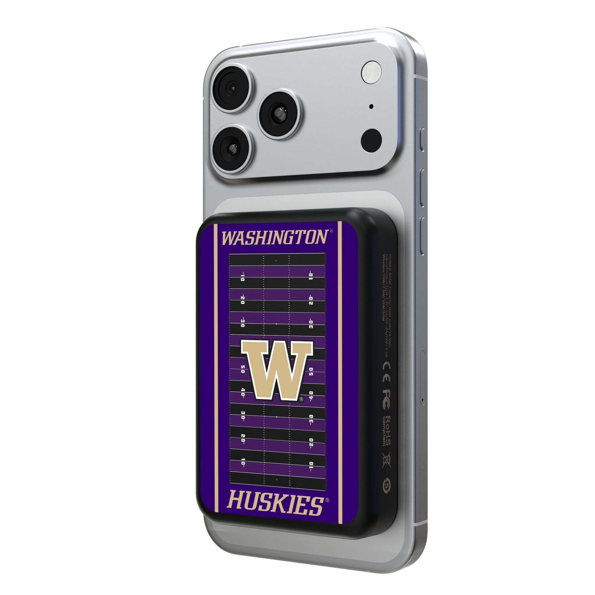 University of Washington Huskies Field Wireless Mag Power Bank 1