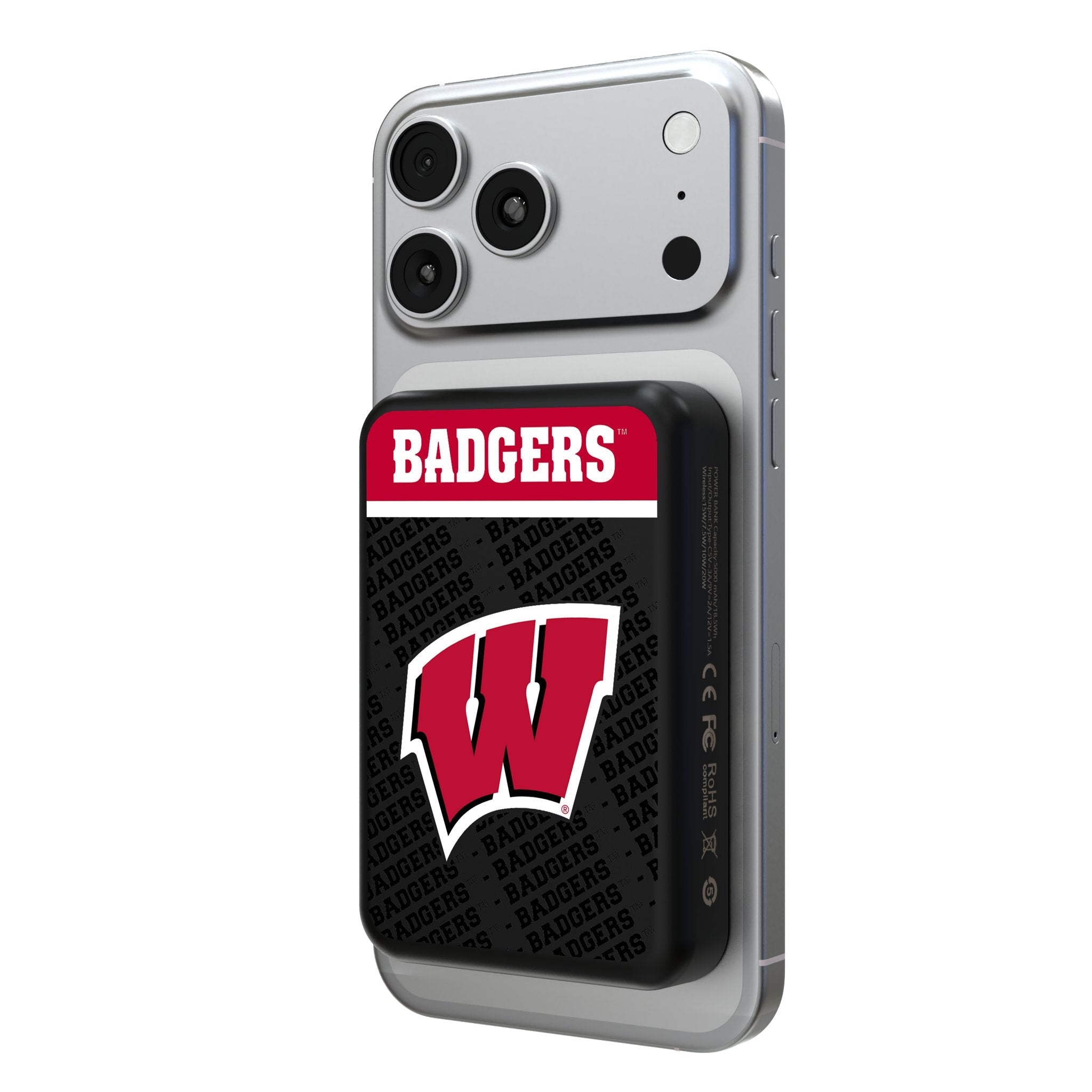 University of Wisconsin Badgers Endzone Plus Wireless Mag Power Bank 1