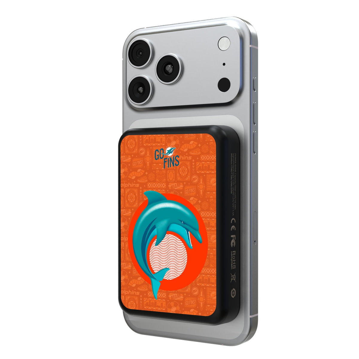 Miami Dolphins 2024 Edition Wireless Mag Power Bank 1