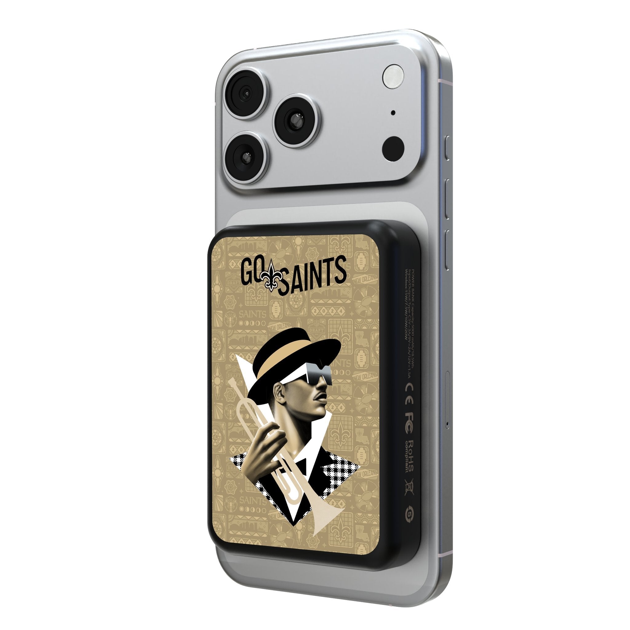 New Orleans Saints 2024 Edition Wireless Mag Power Bank 1