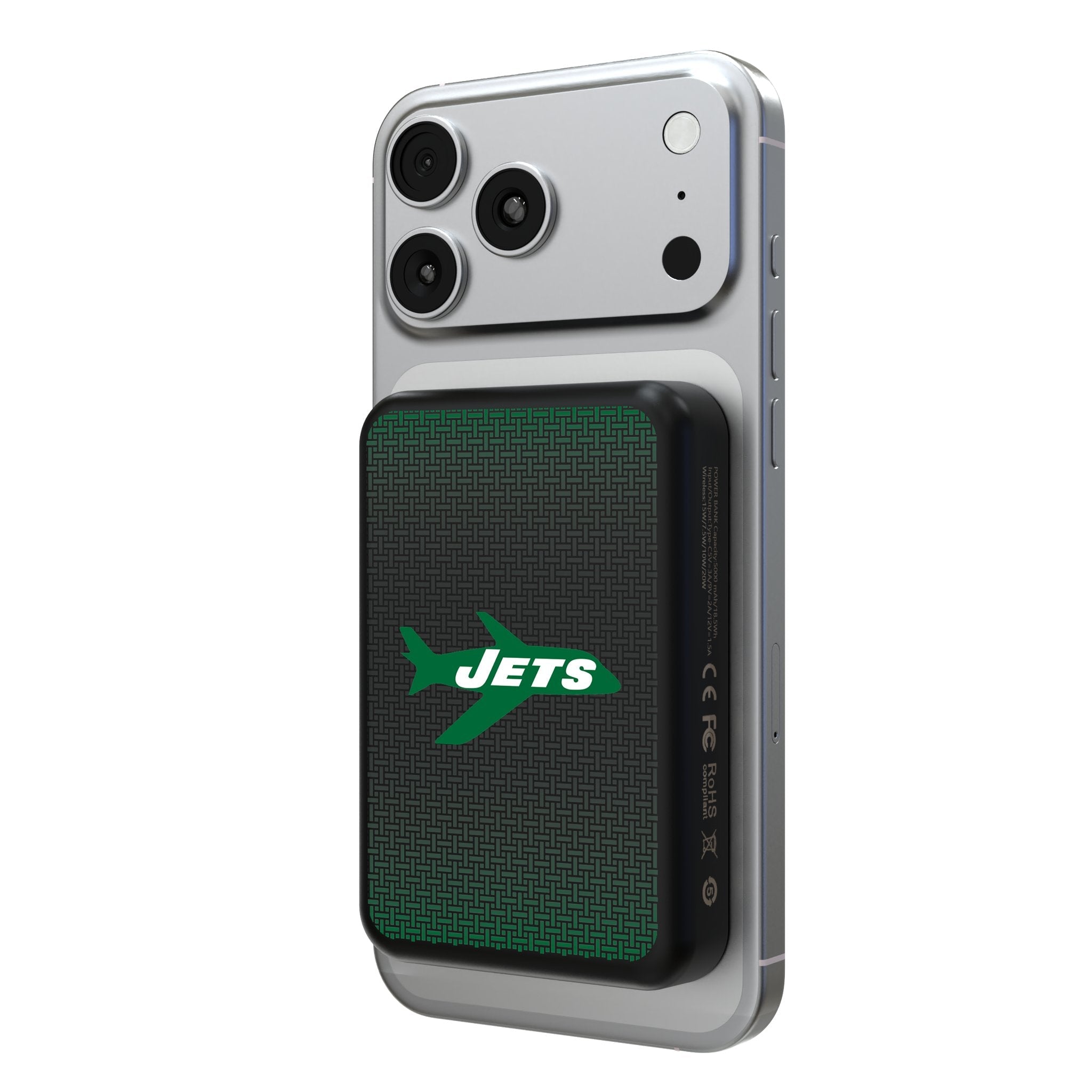 New York Jets 1963 Historic Collection Linen Wireless Mag Power Bank 1