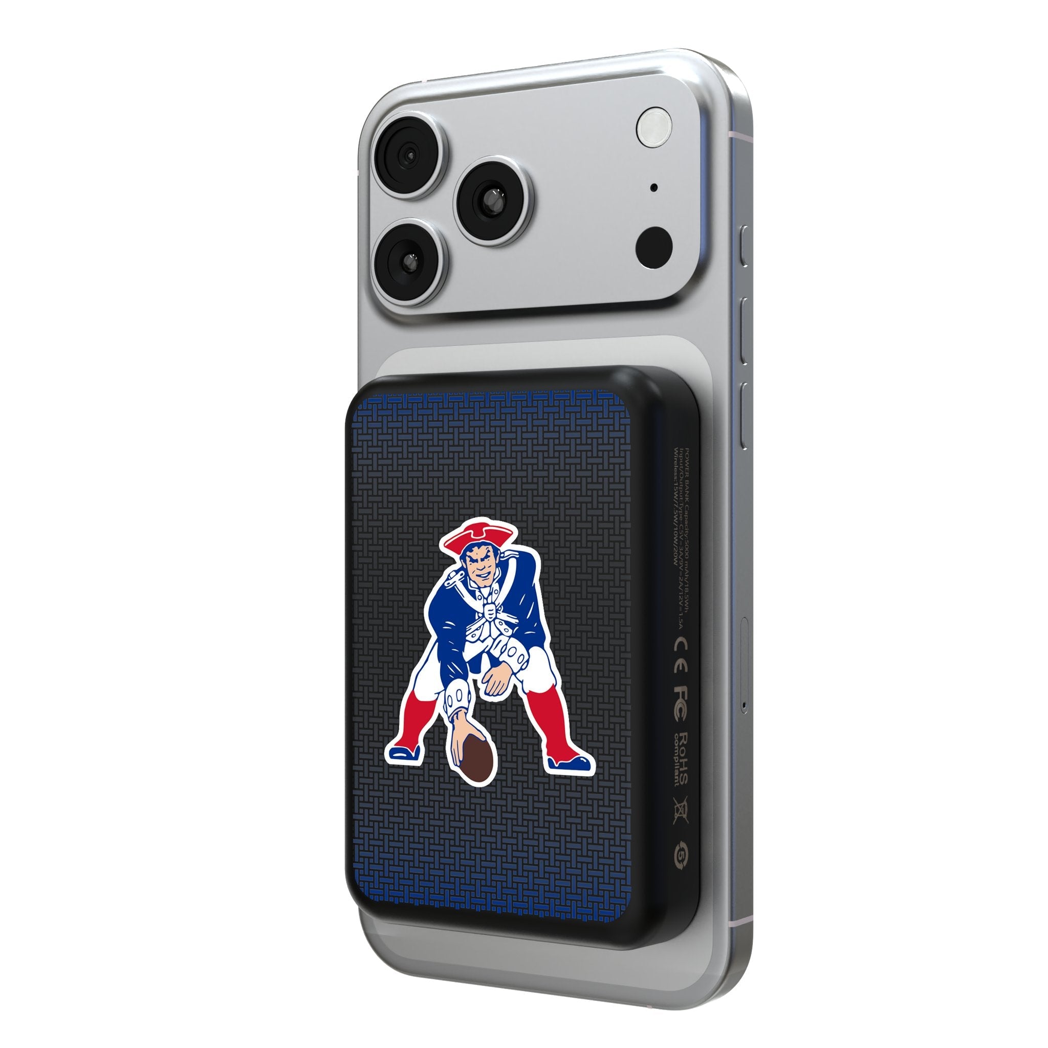 New England Patriots Historic Collection Linen Wireless Mag Power Bank 1
