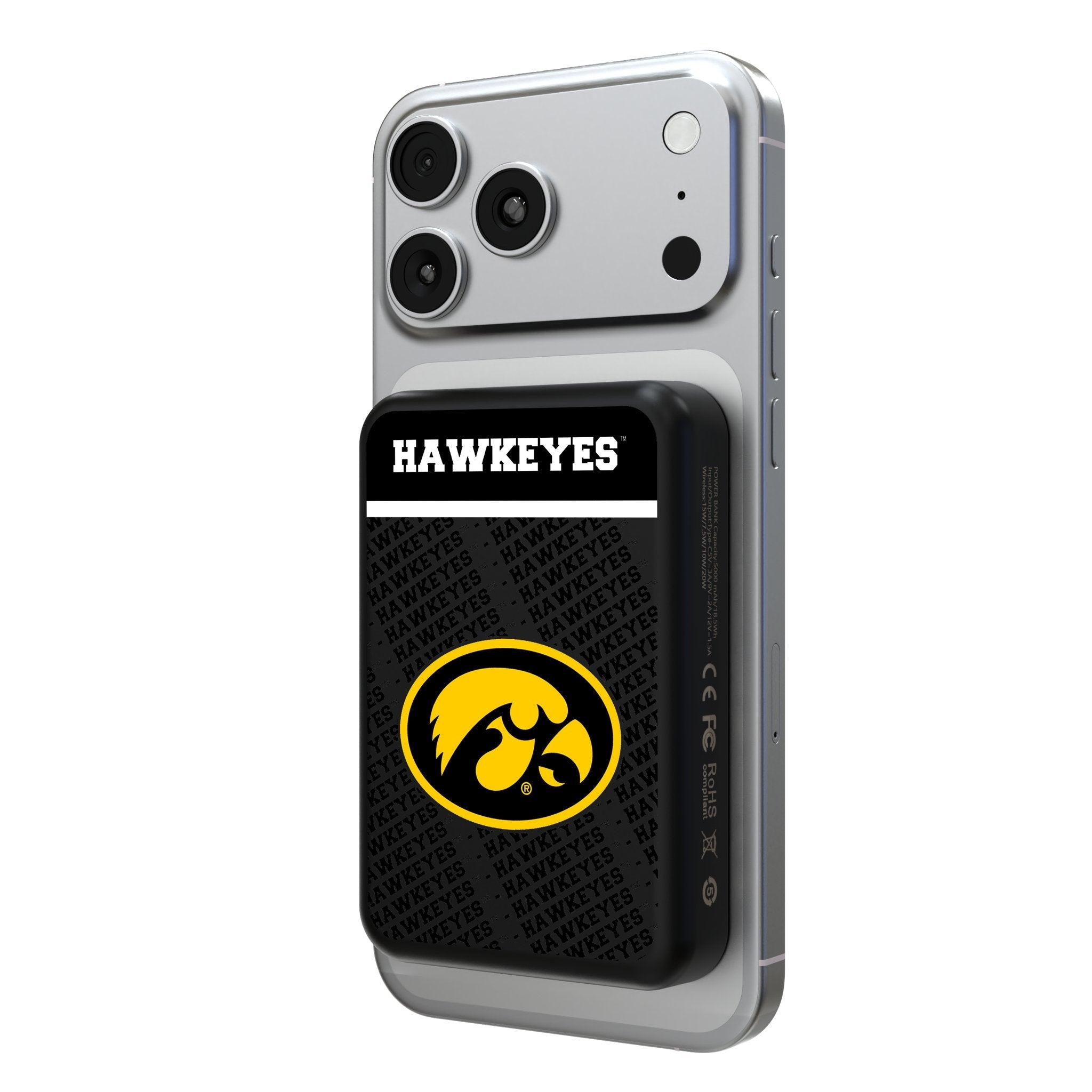 University of Iowa Hawkeyes Endzone Plus Wireless Mag Power Bank 1