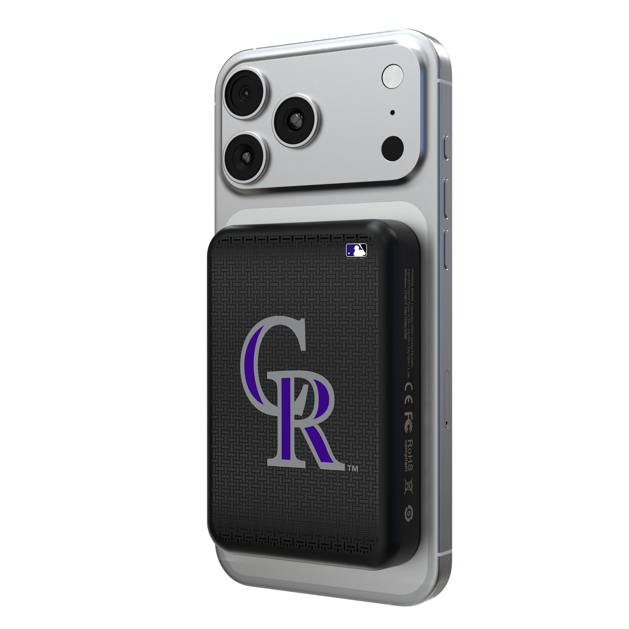Colorado Rockies Linen Wireless Mag Power Bank 1