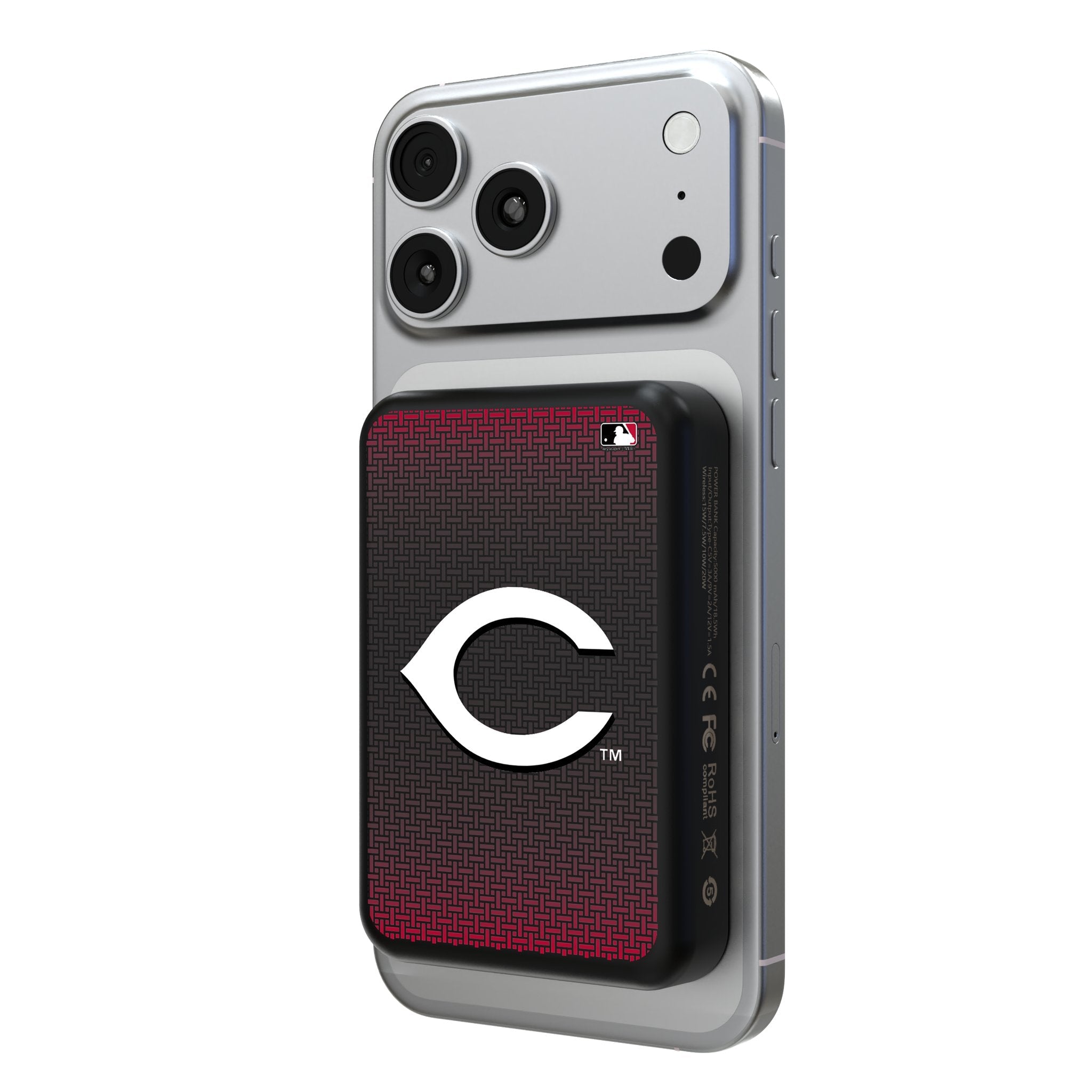 Cincinnati Reds Linen Wireless Mag Power Bank