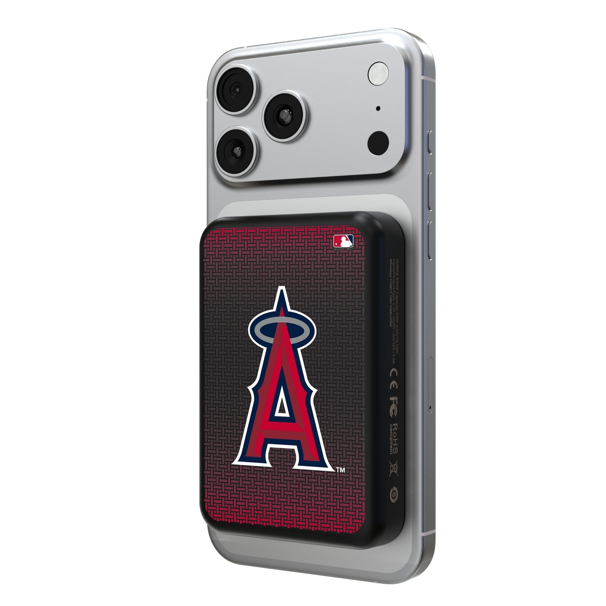 Los Angeles Angels Linen Wireless Mag Power Bank 1