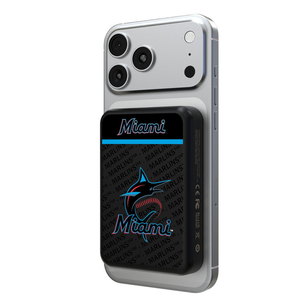 Miami Marlins Endzone Plus Wireless Mag Power Bank 1