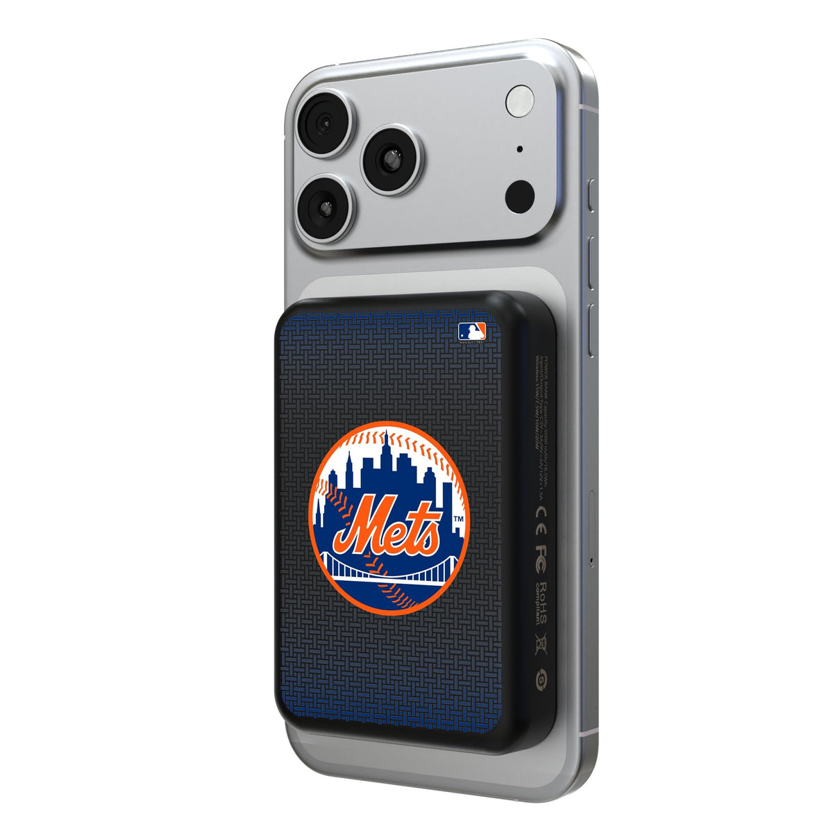 New York Mets Linen Wireless Mag Power Bank 1