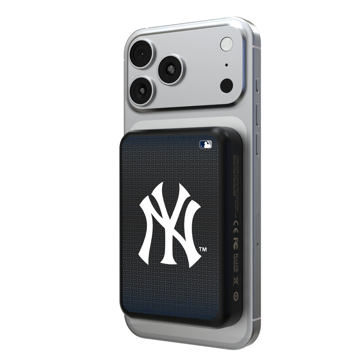 New York Yankees Linen Wireless Mag Power Bank