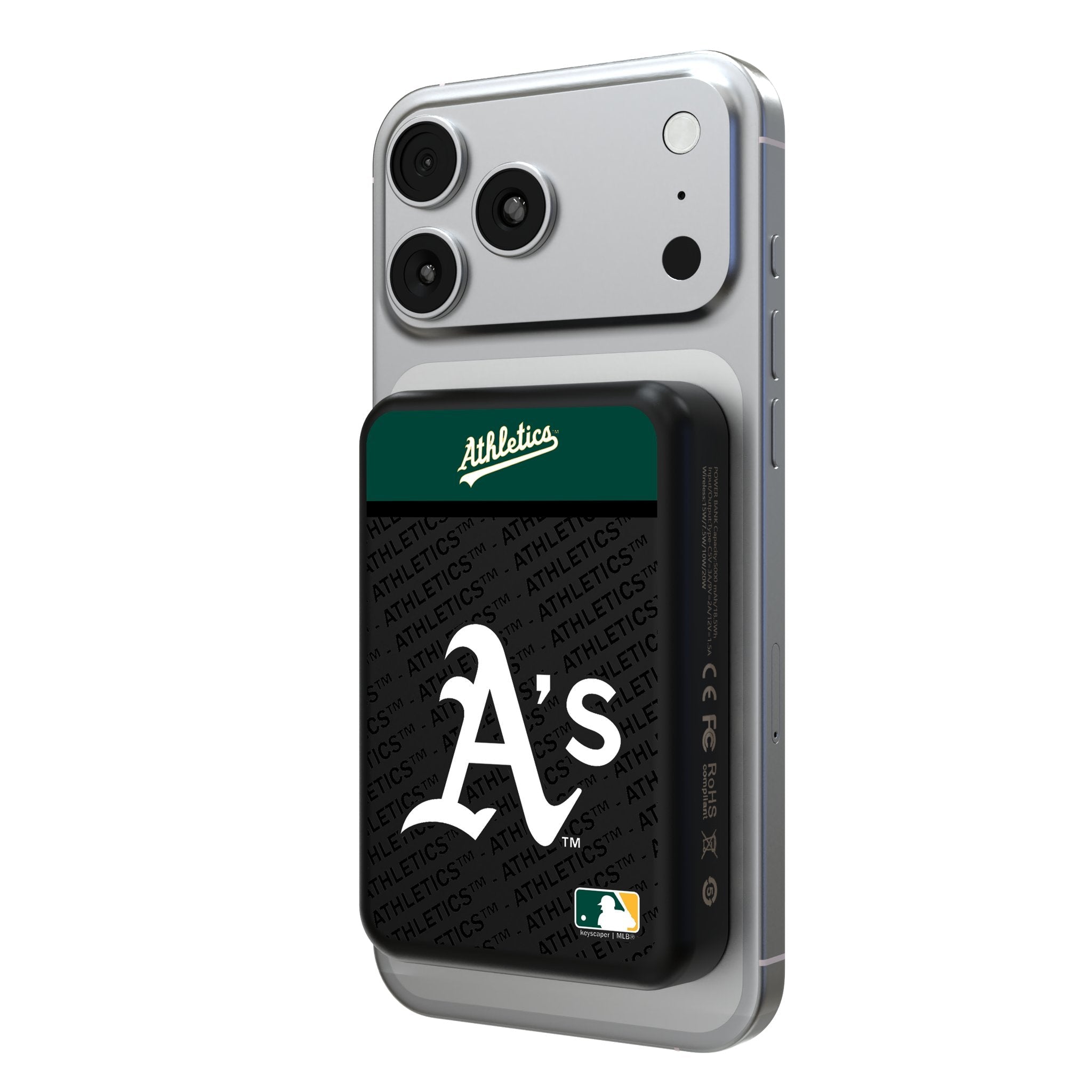Oakland Athletics Endzone Plus Wireless Mag Power Bank 1