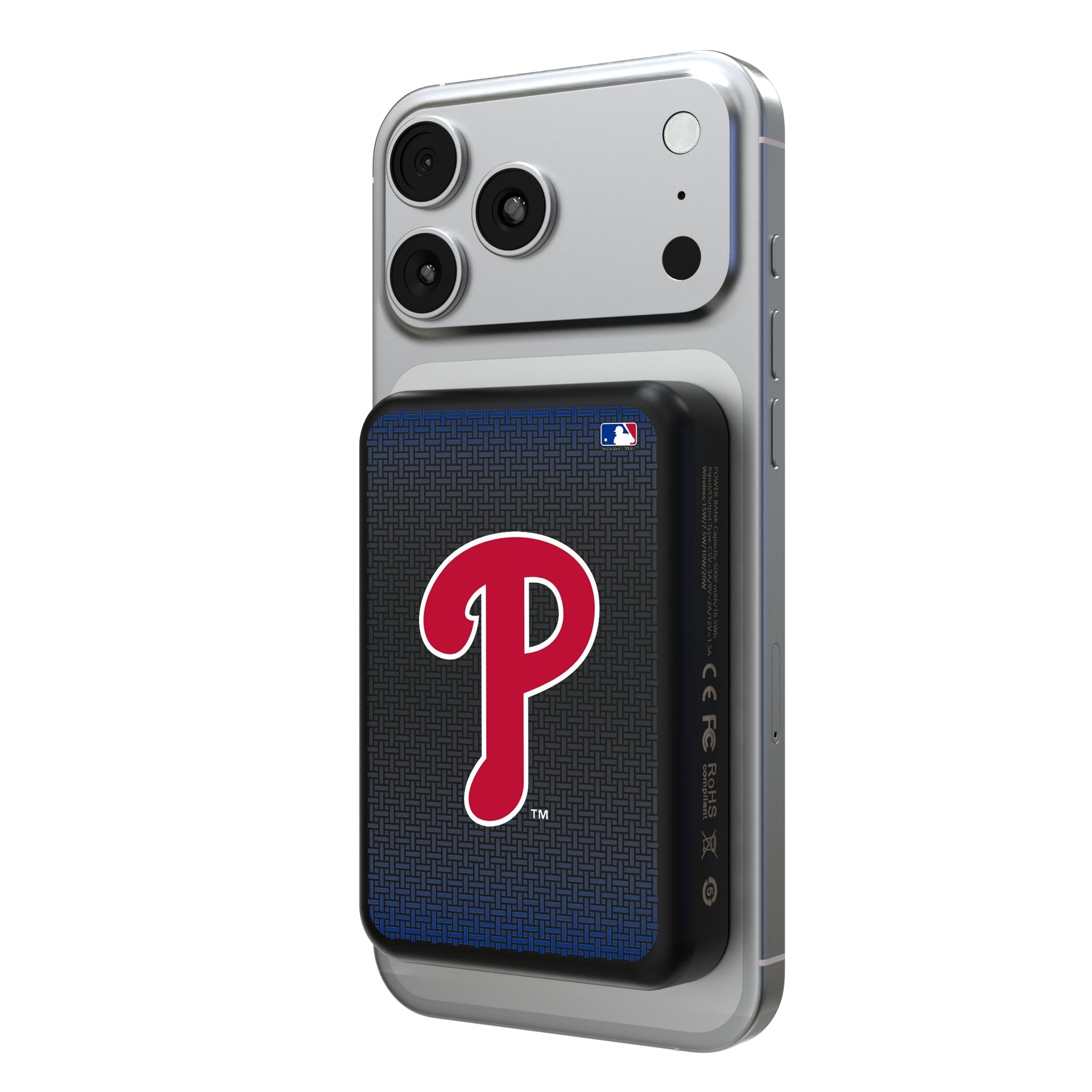 Philadelphia Phillies Linen Wireless Mag Power Bank 1
