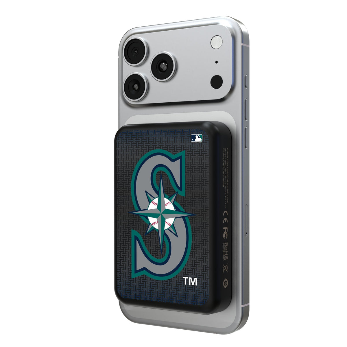 Seattle Mariners Linen Wireless Mag Power Bank 1
