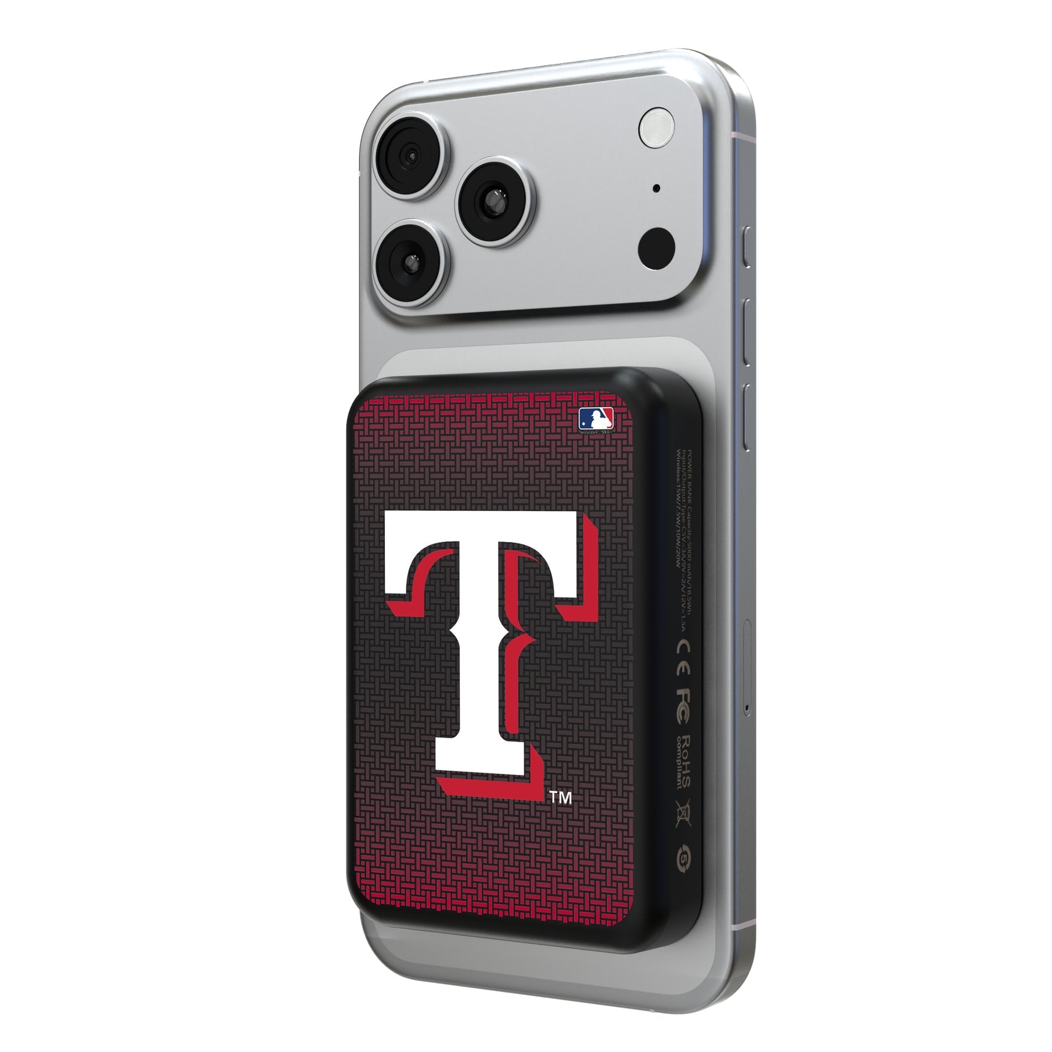 Texas Rangers Linen Wireless Mag Power Bank