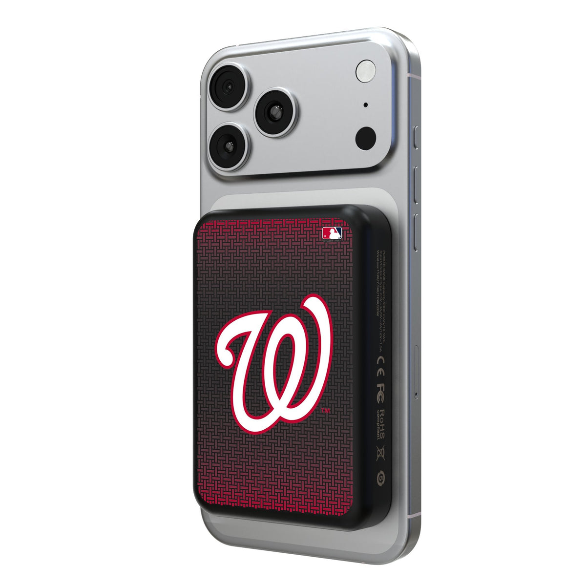 Washington Nationals Linen Wireless Mag Power Bank