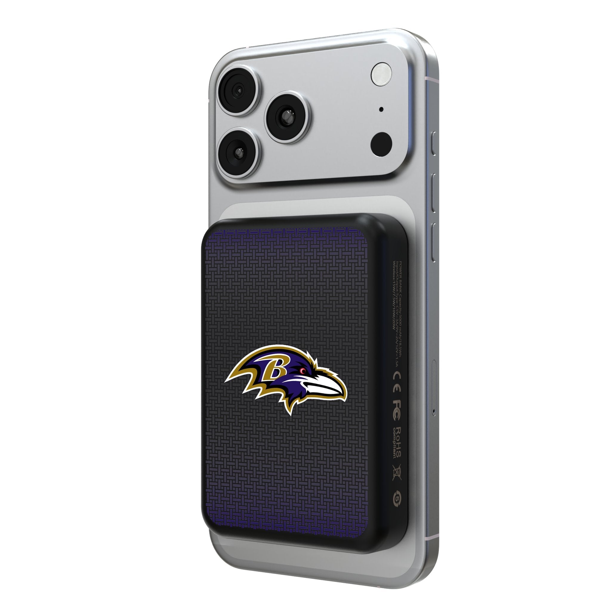 Baltimore Ravens Linen Wireless Mag Power Bank 1