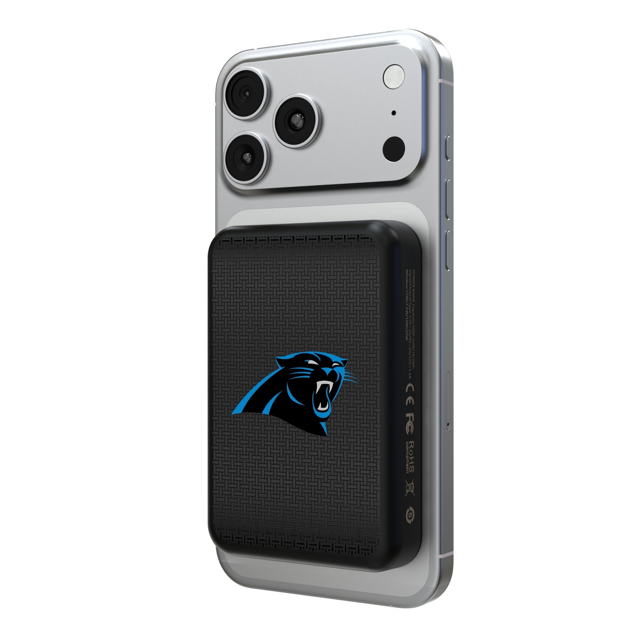 Carolina Panthers Linen Wireless Mag Power Bank 1