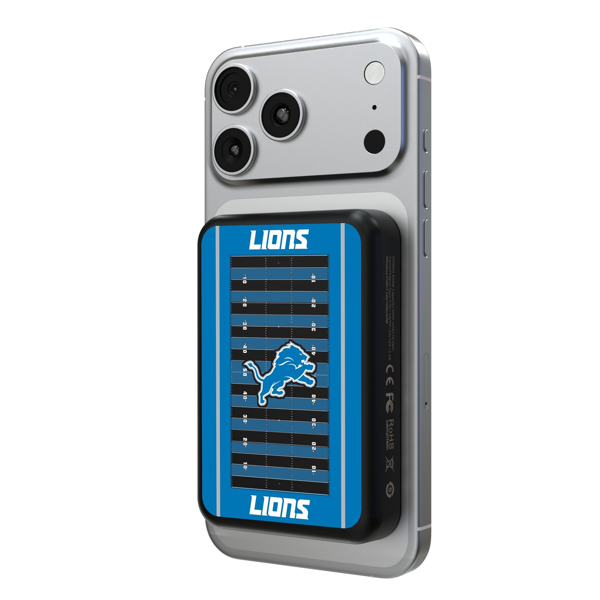 Detroit Lions Field Wireless Mag Power Bank 1
