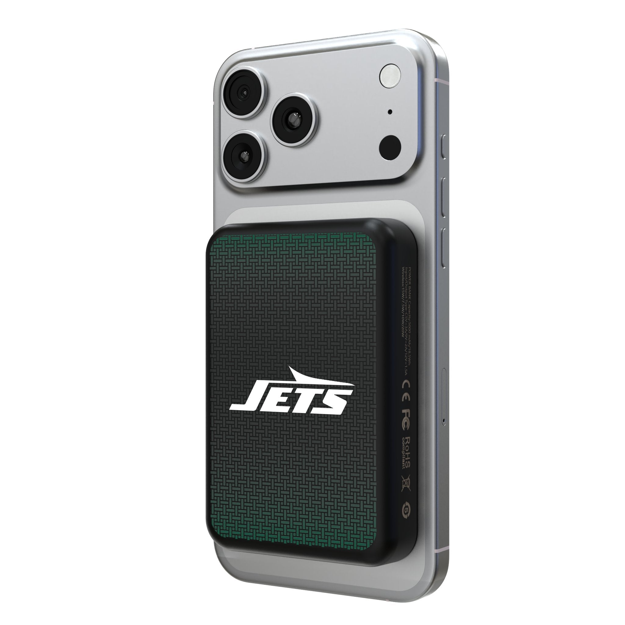 New York Jets Linen Wireless Mag Power Bank 1