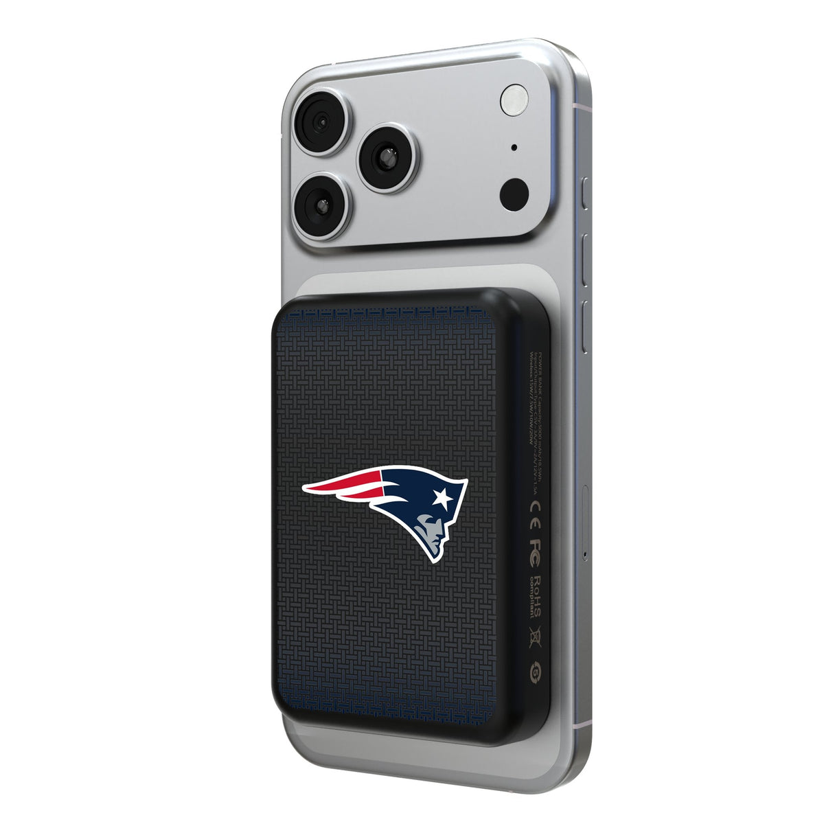 New England Patriots Linen Wireless Mag Power Bank 1