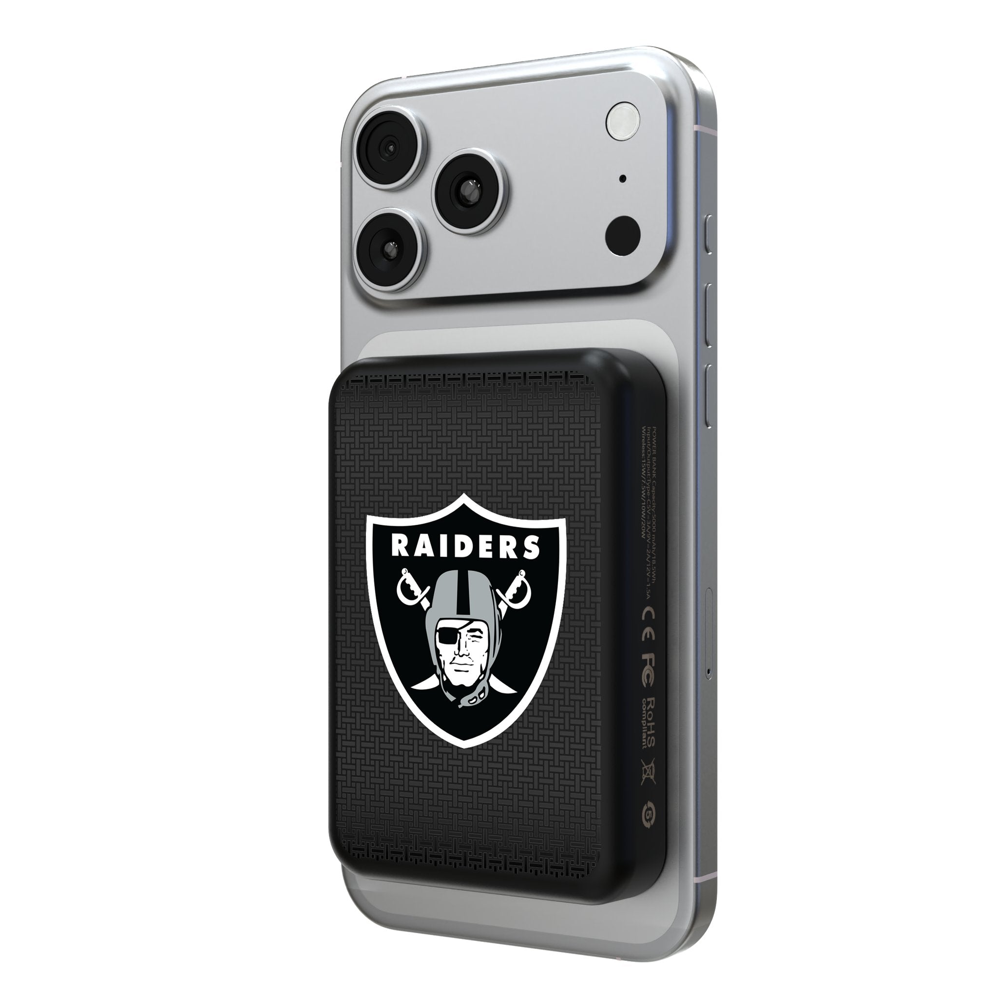 Las Vegas Raiders Linen Wireless Mag Power Bank 1
