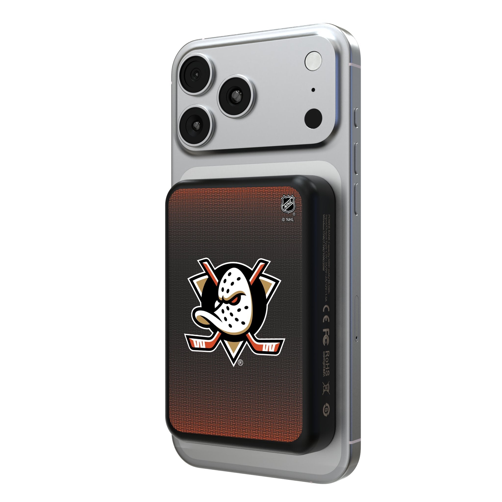 Anaheim Ducks Linen Wireless Mag Power Bank