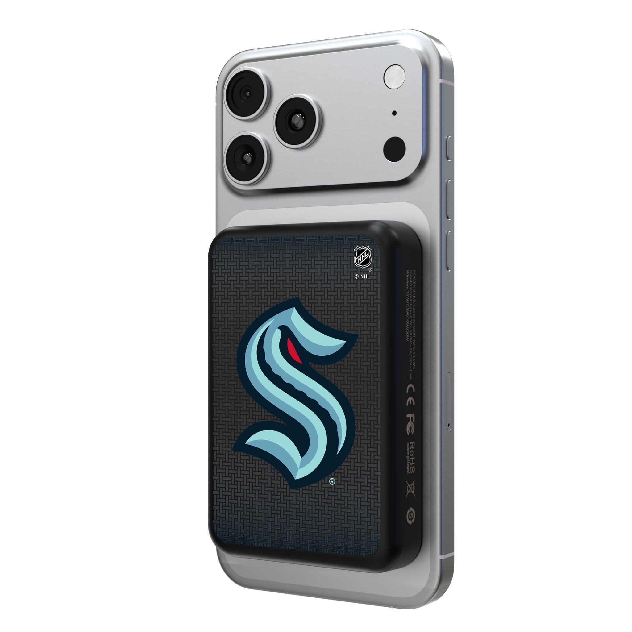 Seattle Kraken Linen Wireless Mag Power Bank