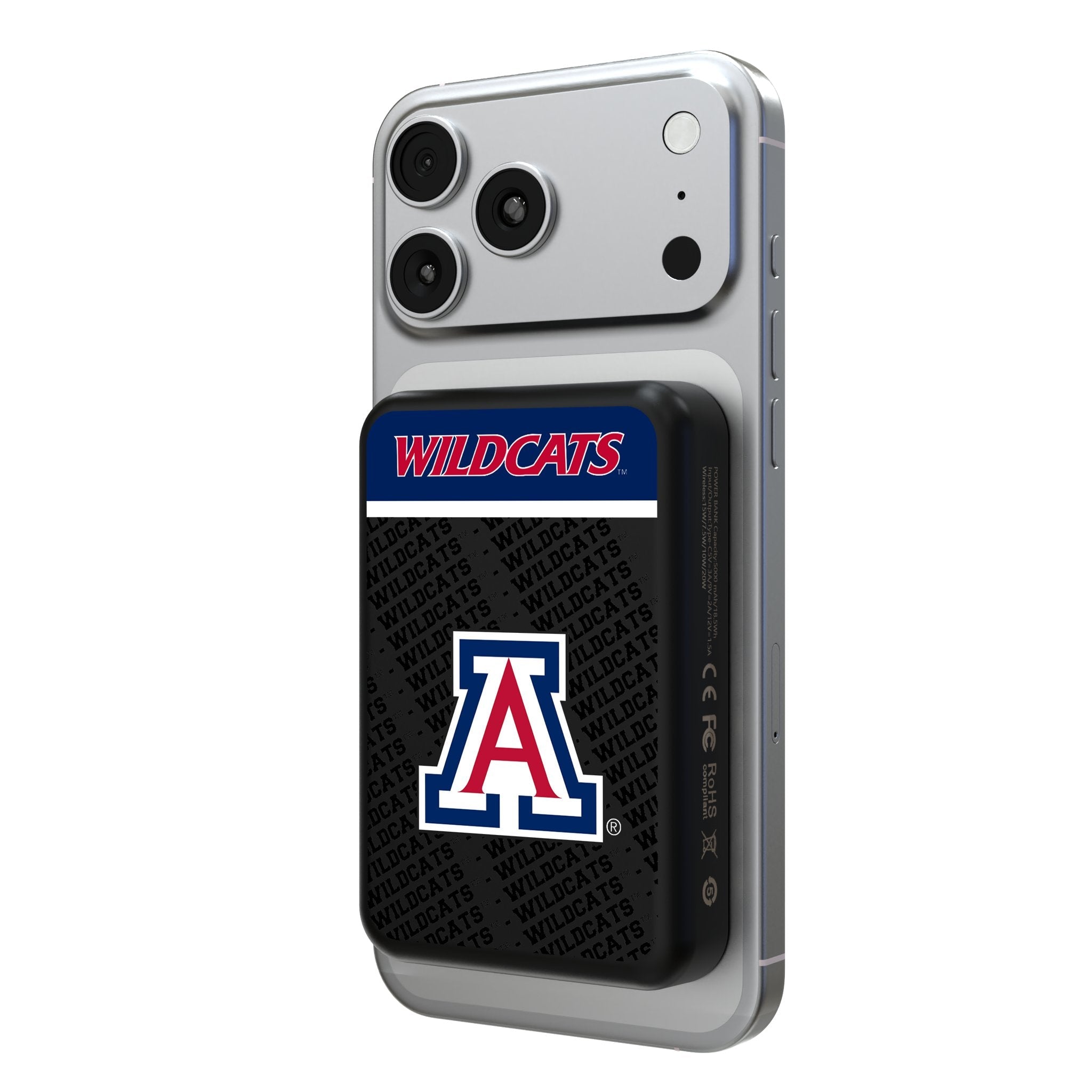 University of Arizona Wildcats Endzone Plus Wireless Mag Power Bank 1