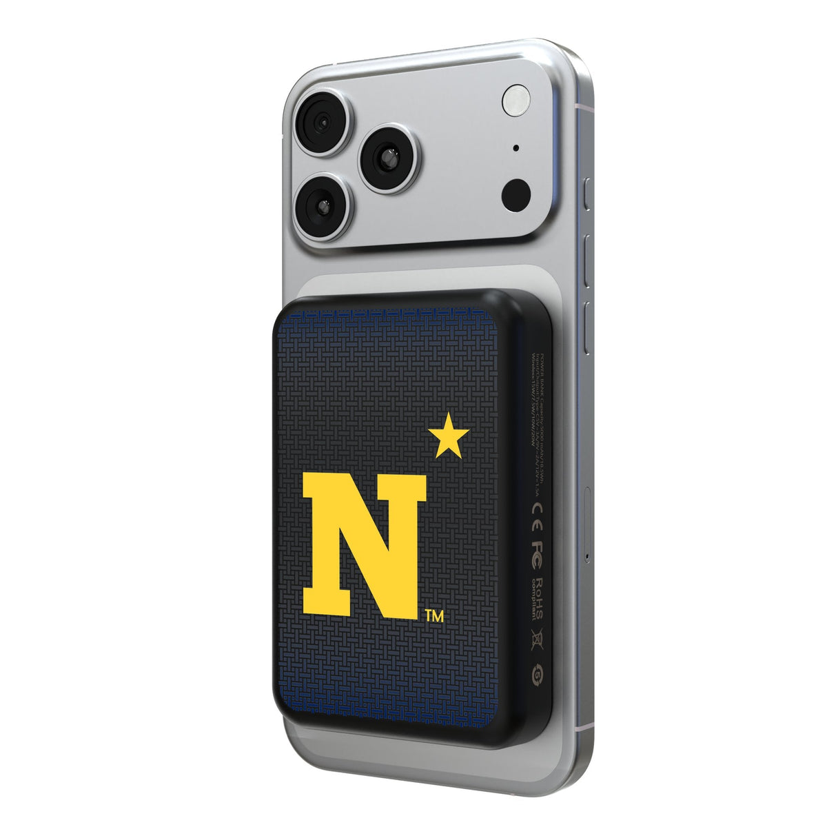 United State Naval Academy Midshipmen Linen Wireless Mag Power Bank