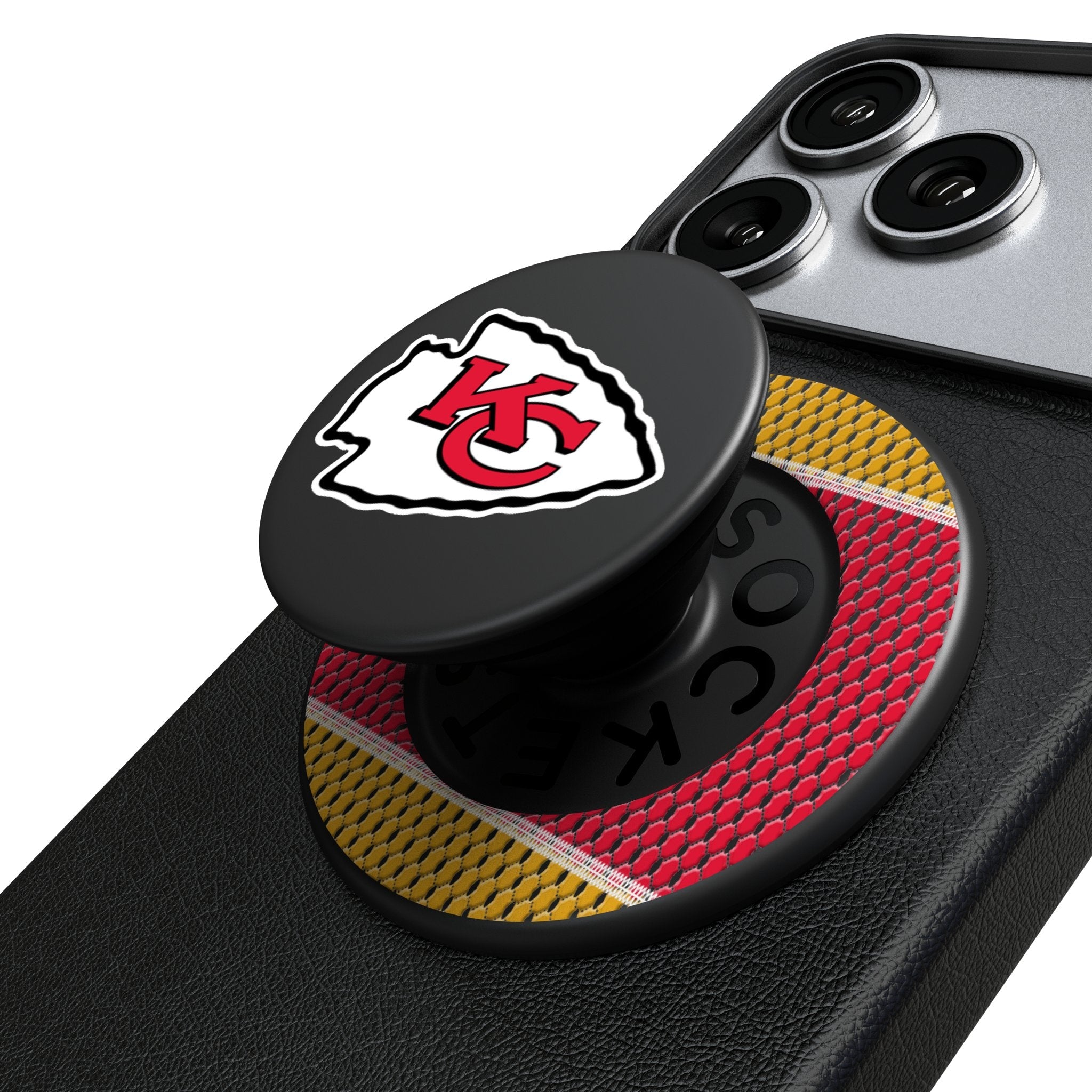 Kansas City Chiefs Mesh PopSockets Magnetic Phone Grip and Stand 1