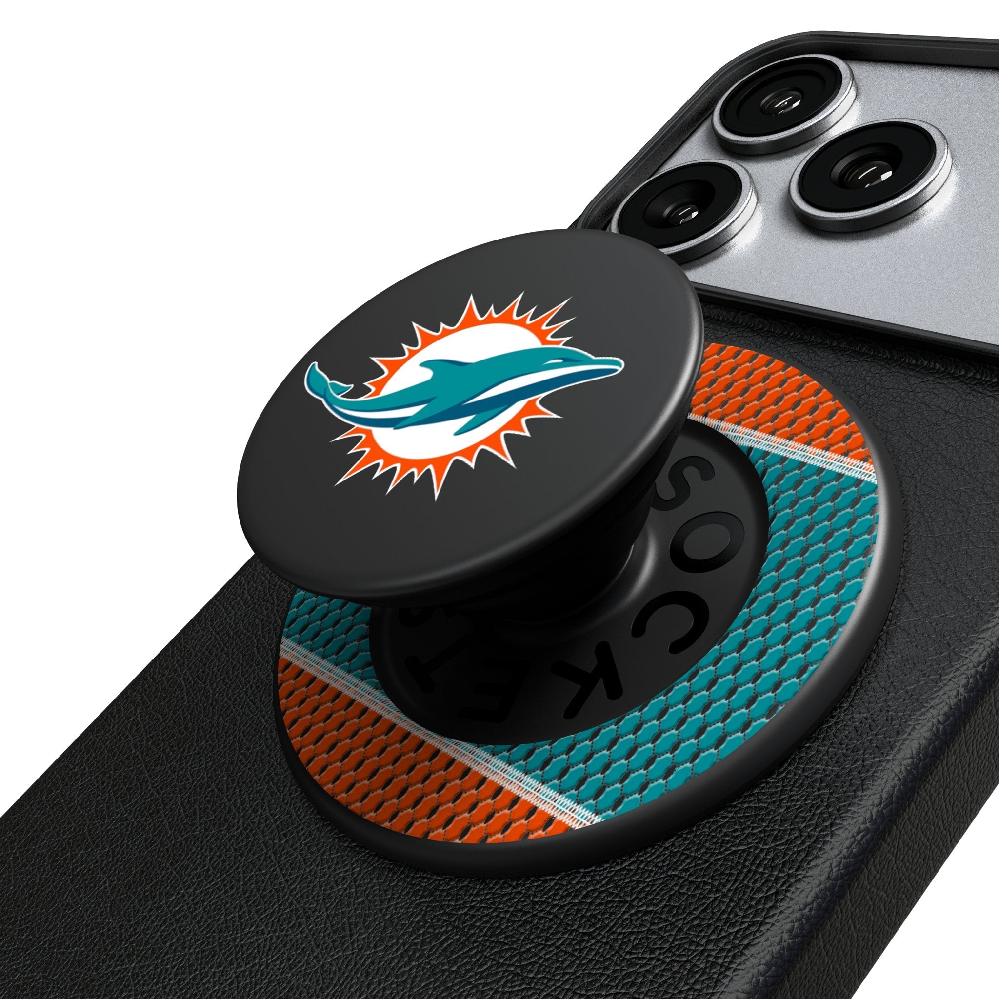 Miami Dolphins Mesh PopSockets Magnetic Phone Grip and Stand 1