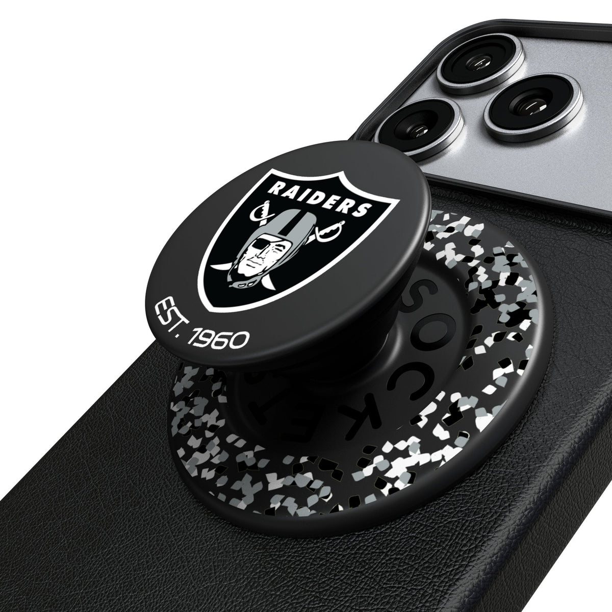 Las Vegas Raiders Confetti PopSockets Magnetic Phone Grip and Stand 1