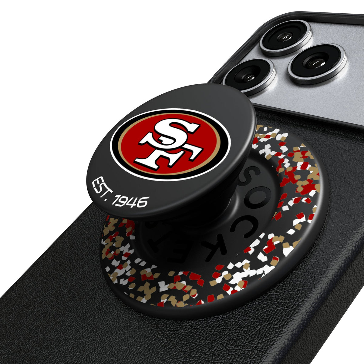 San Francisco 49ers Confetti PopSockets Magnetic Phone Grip and Stand