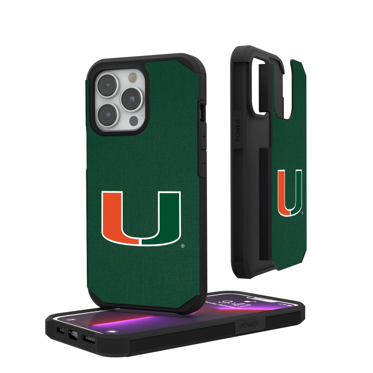University of Miami Hurricanes Solid Rugged Phone Case 1