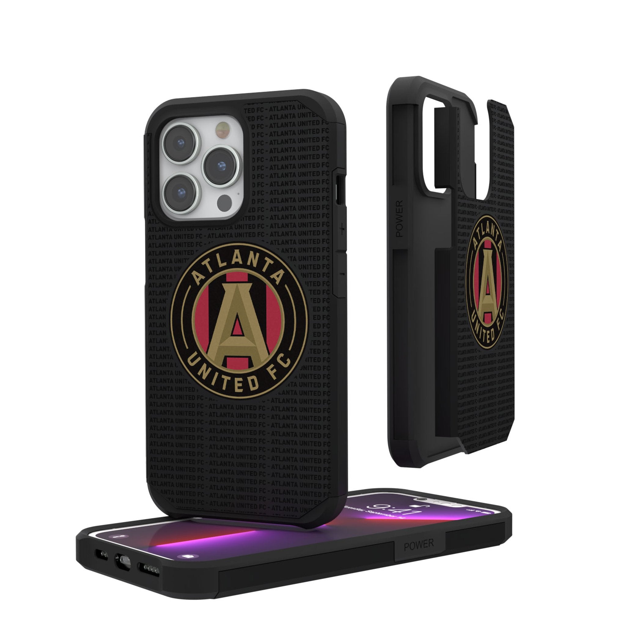 Atlanta United FC  Text Backdrop Rugged Phone Case