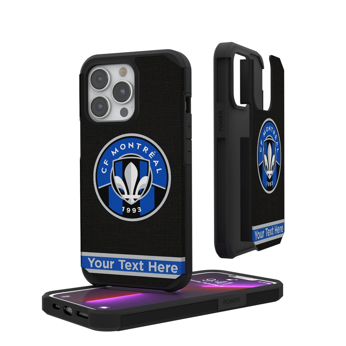 CF Montreal Personalized Stripe Rugged Phone Case for Apple iPhone