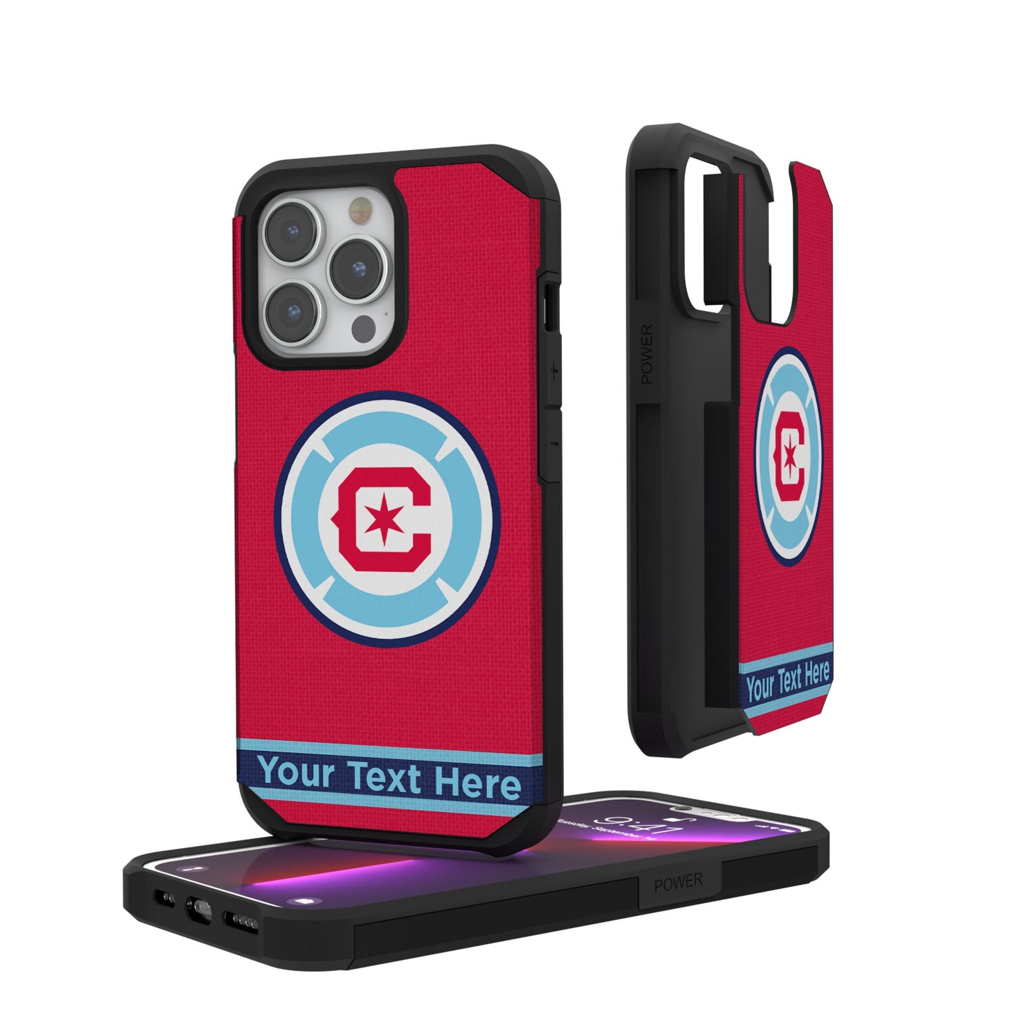 Chicago Fire Personalized Stripe Rugged Phone Case for Apple iPhone