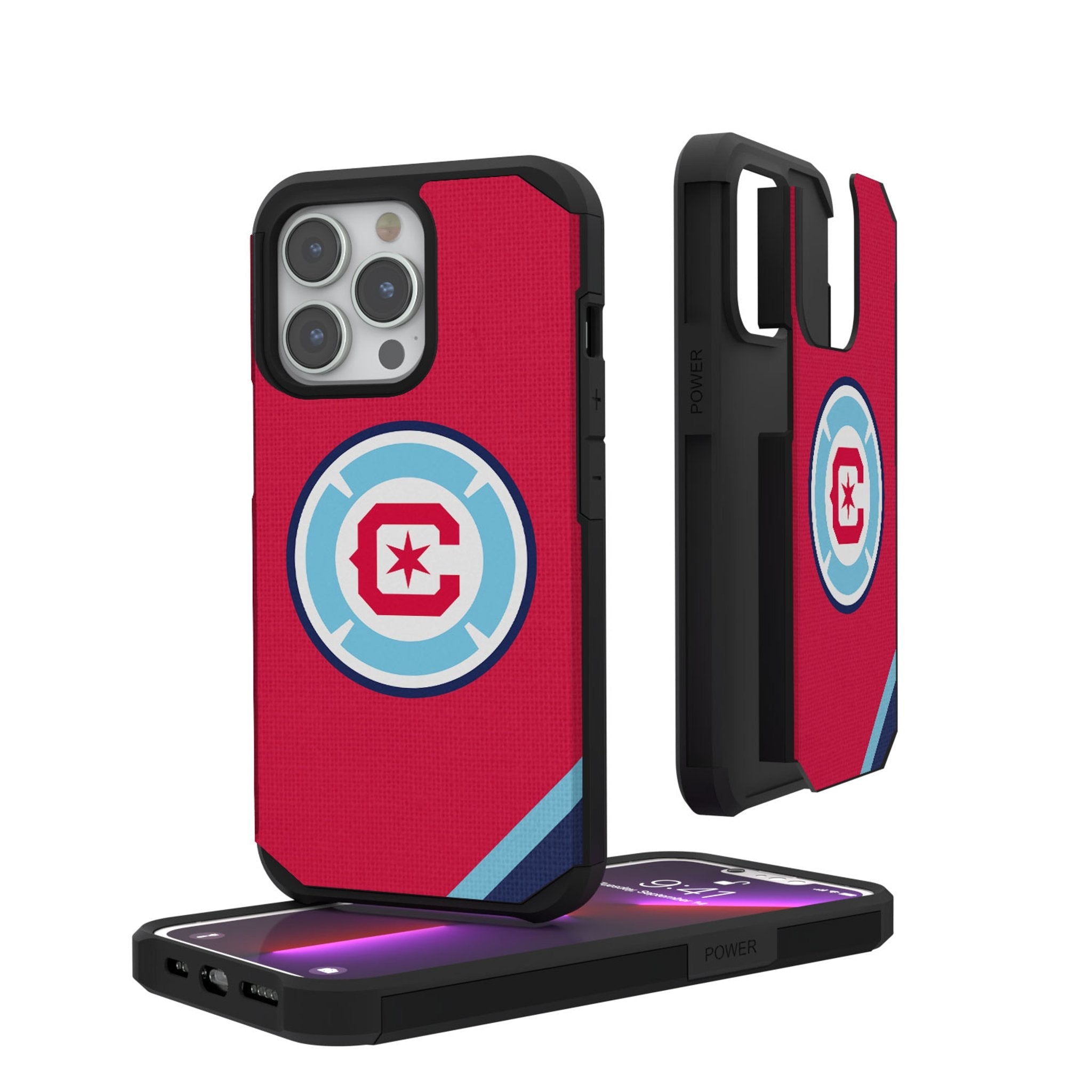 Chicago Fire  Diagonal Stripe Rugged Phone Case