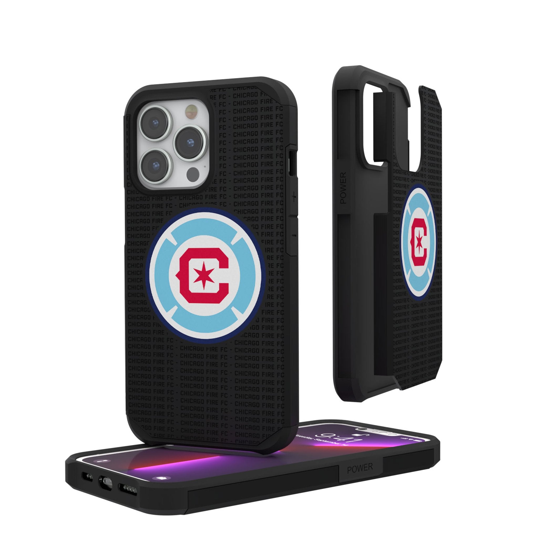 Chicago Fire  Text Backdrop Rugged Phone Case