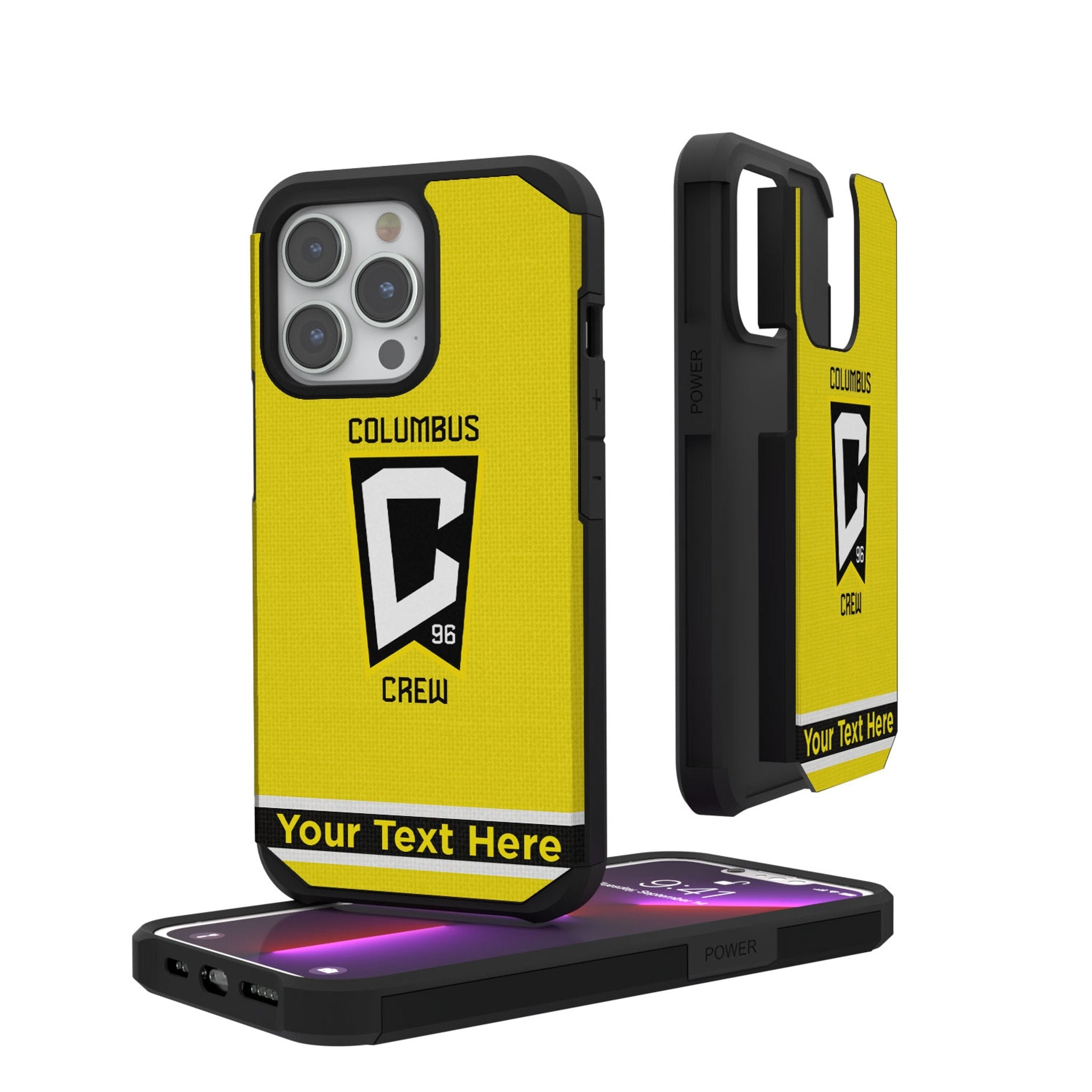 Columbus Crew Personalized Stripe Rugged Phone Case for Apple iPhone