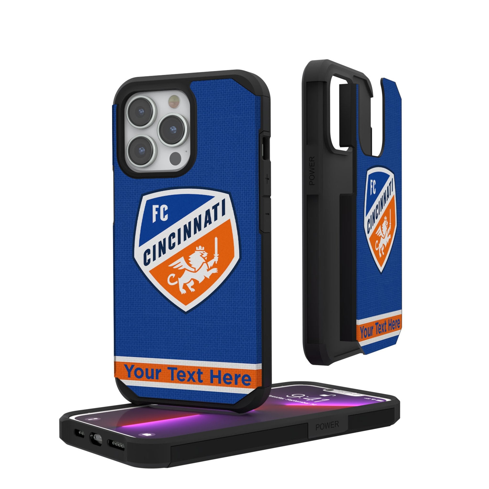 FC Cincinnati Personalized Stripe Rugged Phone Case for Apple iPhone 1