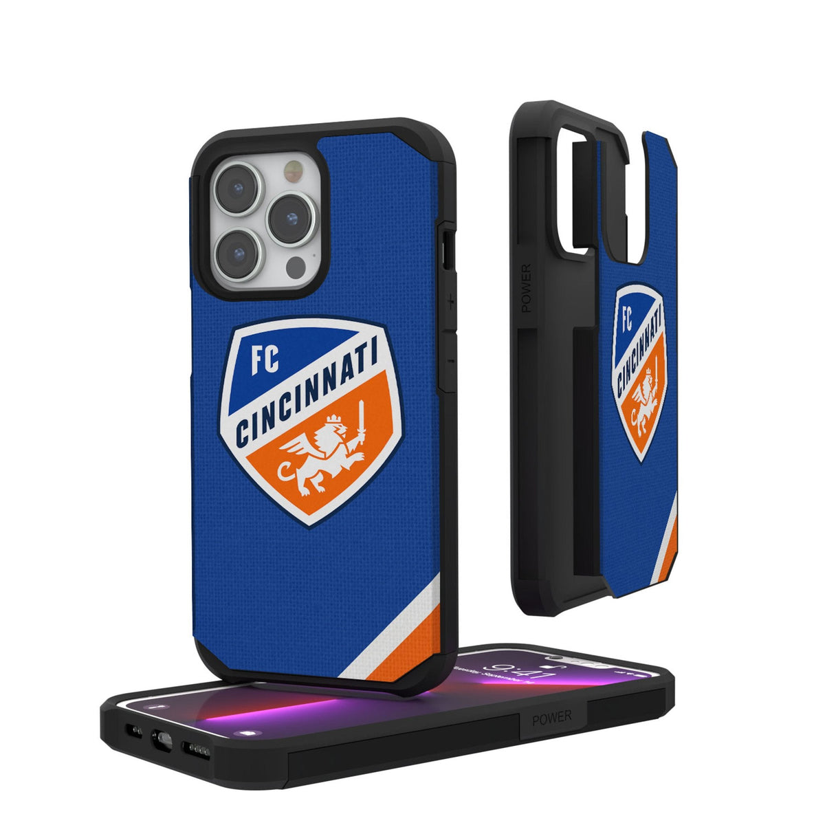FC Cincinnati  Diagonal Stripe Rugged Phone Case